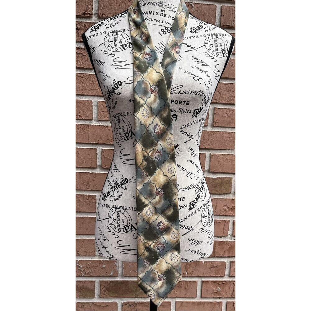 Men's Henri Christian Neck Tie 58" Silk Multicolor